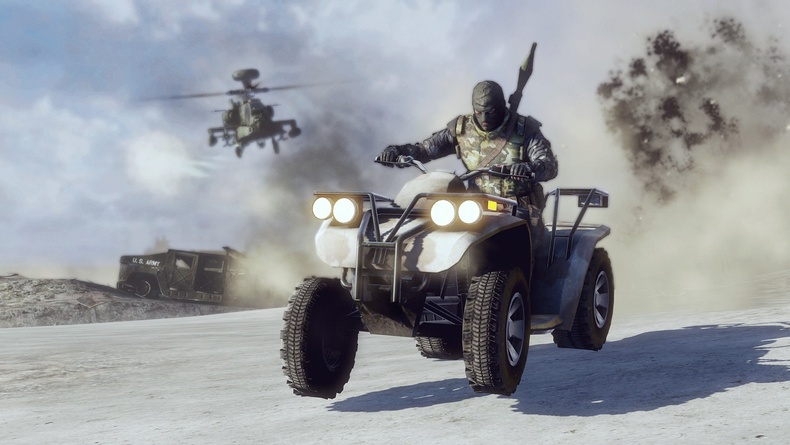 Attack chopper chasing a demo guy on an ATV quad bike - badass custom outfit (not confirmed yet)