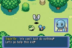 A frantic Butterfree begs for help.