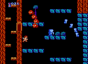Defeat or avoid enemies while jumping up to higher platforms.