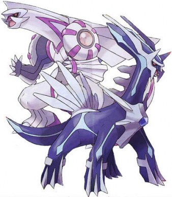 Dialga and Palkia, two legendary Pokémon from the game.