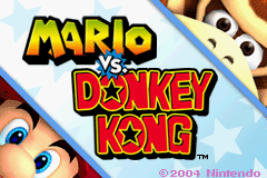The title screen for Mario vs. Donkey Kong.