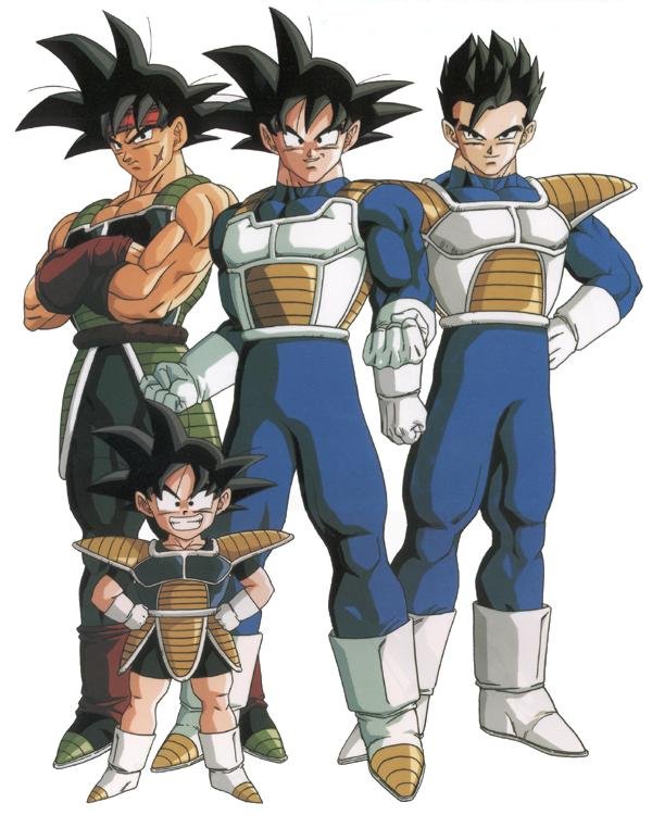 Bardock, Goku, Gohan and Goten