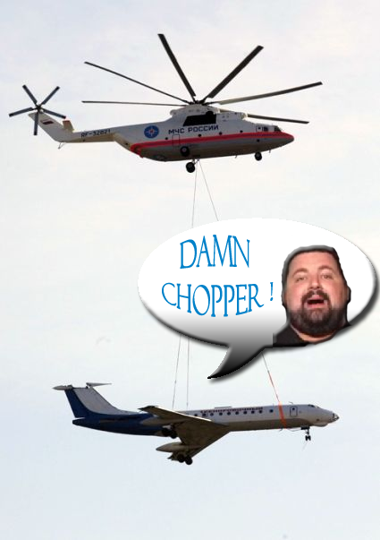 A tribute to Ryan's dislike for helicopters