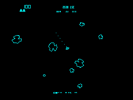 Player shooting at the asteroids.