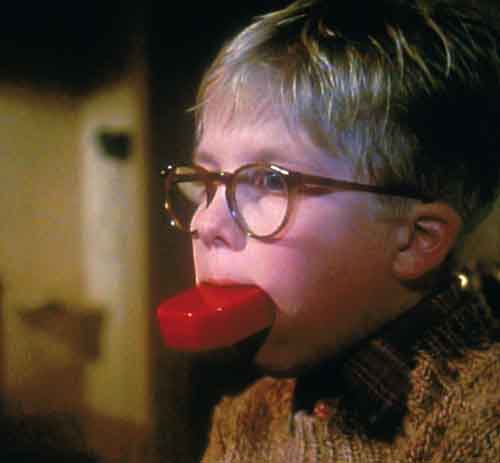  After   Ralphie swore his mom made him endure the infamous soap-bar in mouth punishment.