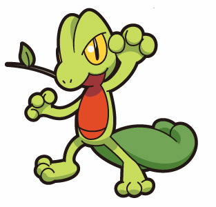 Treecko, one of the new Pokémon added to the Hoenn Region.