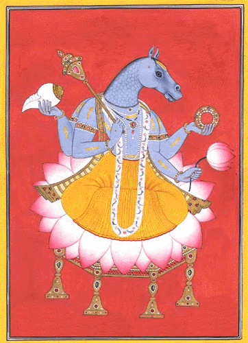 Hayagriva as depicted in the Hindu religion
