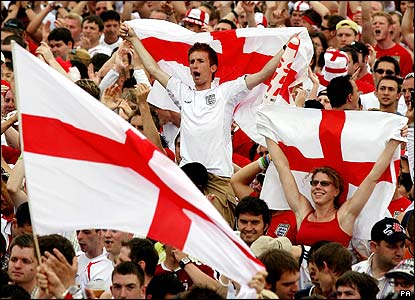 English Football fans, the only real time you'll see your modern day English man or woman, be patriotic. 