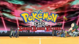 The title screen for season 13: Sinnoh League Victors