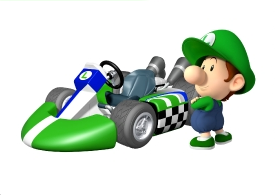 Baby Luigi as seen in Mario Kart Wii.