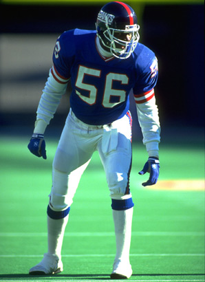 Lawrence Taylor is arguably the greatest player to ever wear a Giants uniform, having played his whole career with NY from 1981 to 1993.