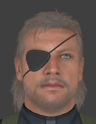 An image of old Venom Snake. This is not Big Boss; note the scar on his forehead where the horn used to be.