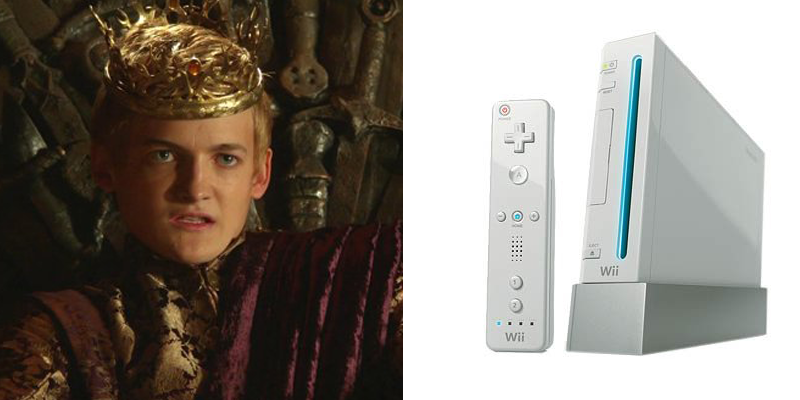 Joffrey – Wii – Rules the land, but many seek to defy him. Has broad reach, but not much respect.  