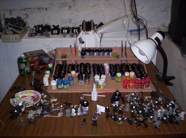   Warhammer paint station (Hey, it's gaming too)