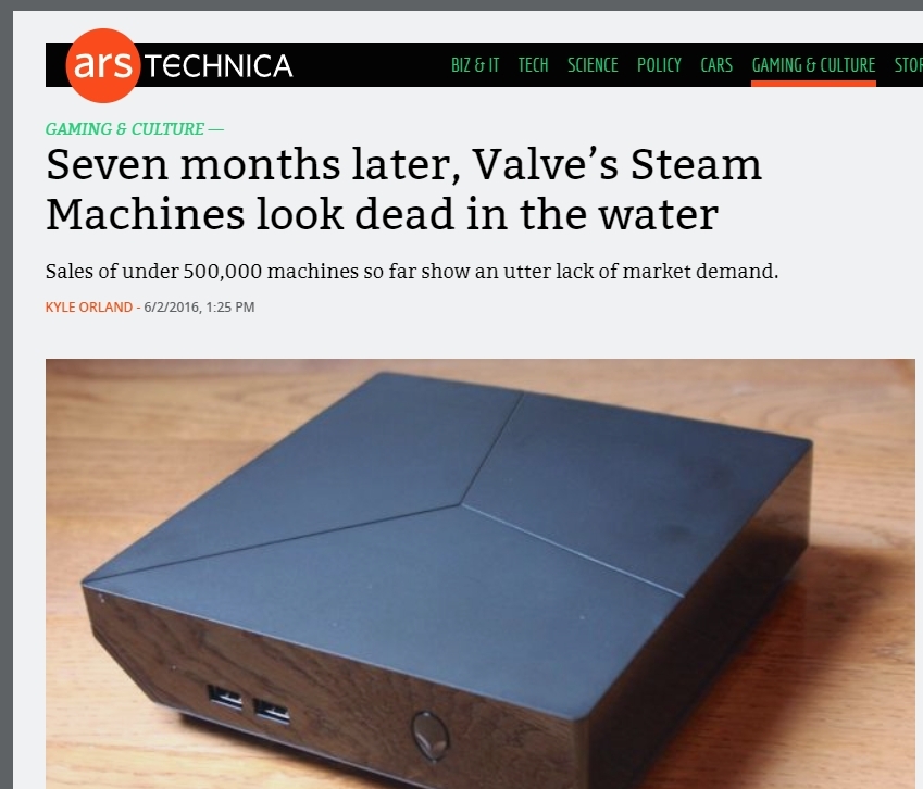 Steam Machines never made enough 'pressure' to go anywhere...