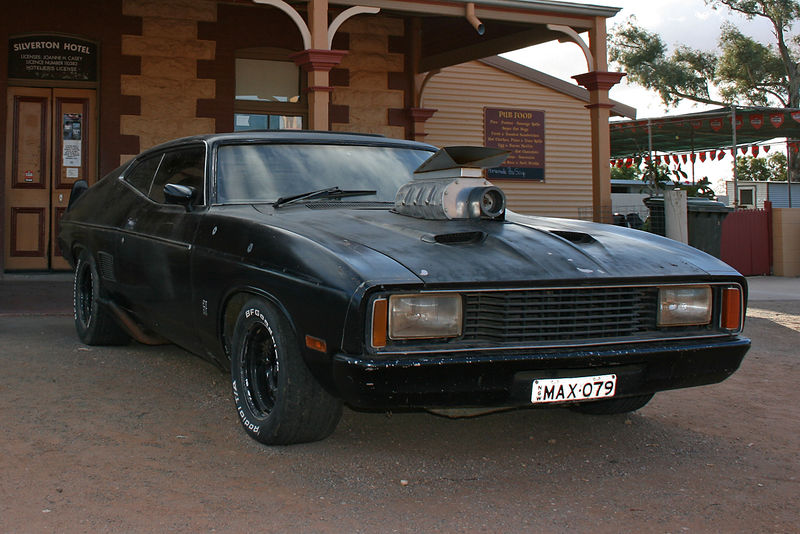The Pursuit Special from the Mad Max films (modified 1973 black Ford Falcon XB GT) 