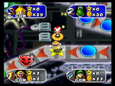 You don't want to get caught in Bowser's laser range in this map