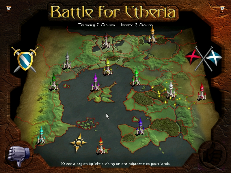Campaign screen: Etheria in all its glory.