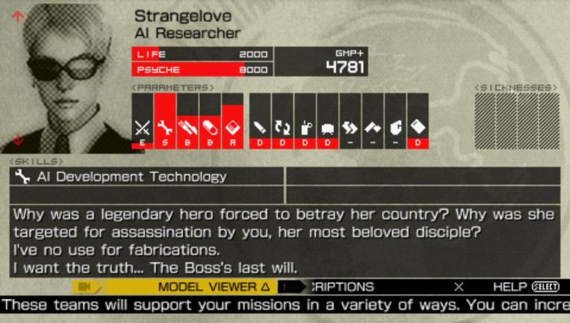 Strangelove's Mother Base Profile