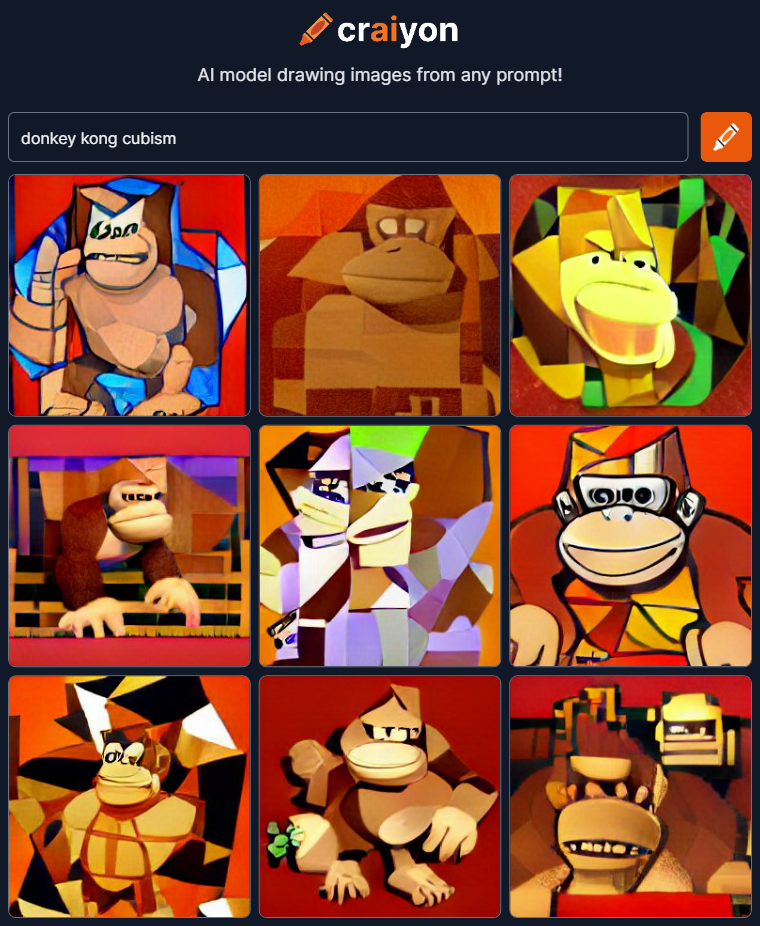 I like the concept, but it gave a little too much preference to making DK's mouth curved instead of angular. I really like top centre and middle centre. Bottom left if you're into bondage
