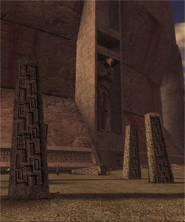 The outside of Ajunta Pall's tomb, as seen in Knights of the Old Republic.