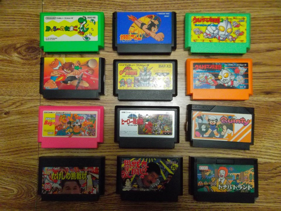 So now I have an excuse to keep working on my Famicom collection. Here are the 12 I have so far, not to much variety considering 2 are Beat Takeshi games and 4 are Ultraman ones :p Any suggestions for some titles I should pick up?