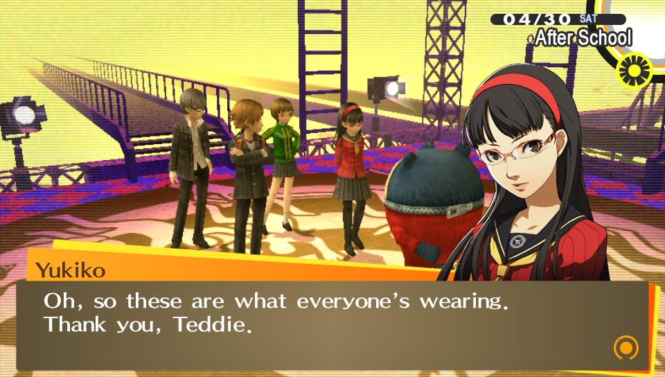 So Yukiko dons her glasses and suddenly I don't hate her. I feel like this happened the first time I played P4.
