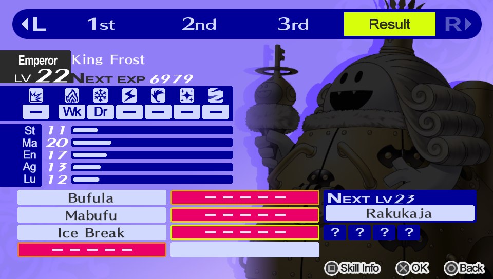I wonder why King Frost is only a few levels higher than Jack. I guess it goes to show that a King is not necessarily stronger than his underlings.
