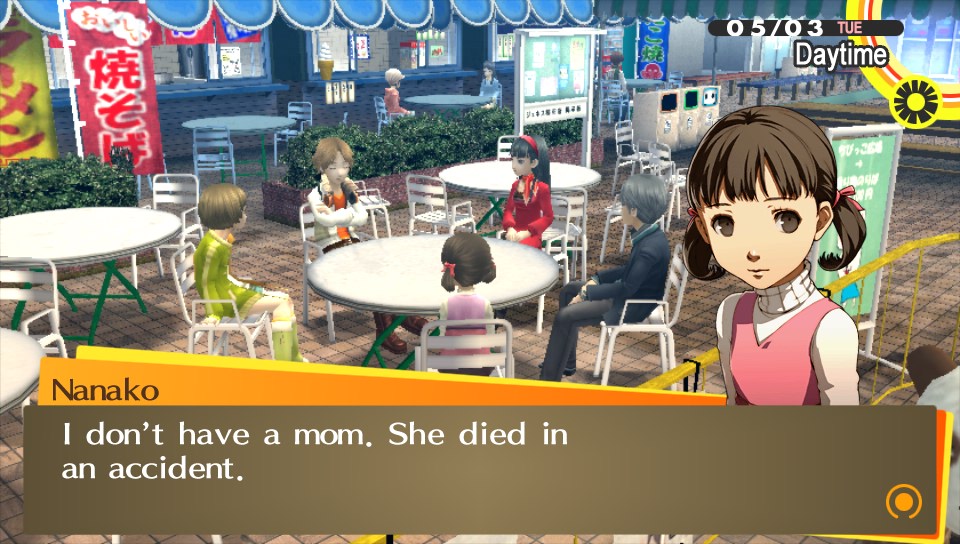 Sorry about Nanako, she's such a friggin' buzzkill, y'know...