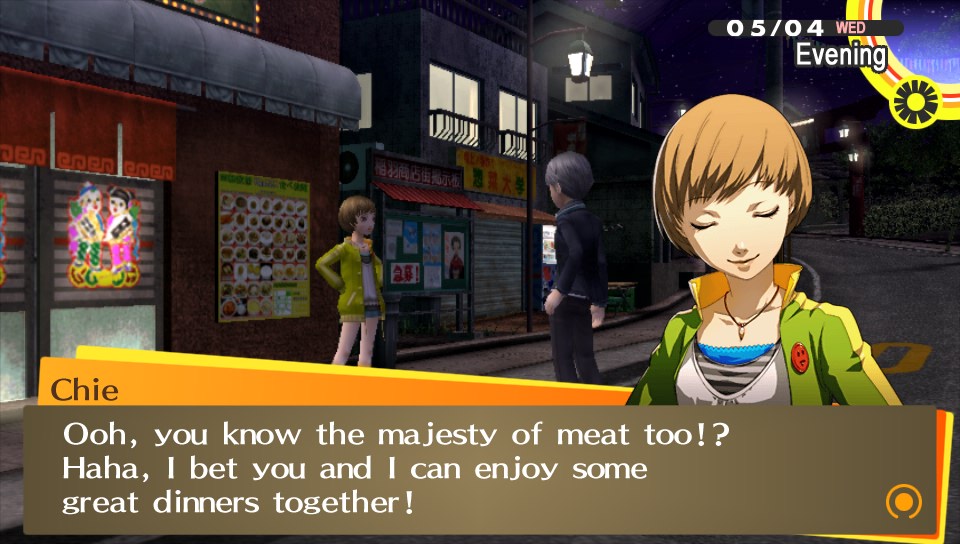 Oh, Chie -- I thought I friendzoned you? Stop trying to seduce me. Look at that cocky look on her face.