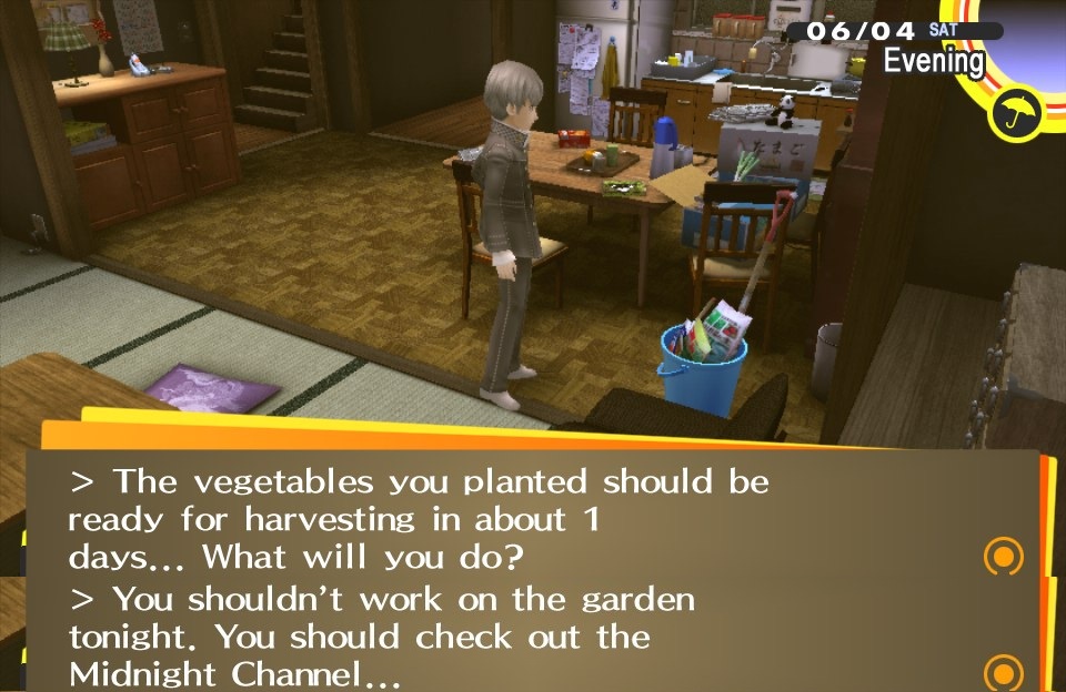 Because apparently this vegetable thing takes until midnight. Great, thanks to Kanji, I can't increase the crop size.