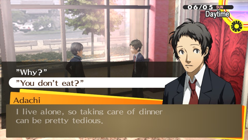 I don't know why this option is even here. Maybe he doesn't eat food because HE FEEDS UPON THE SOULS OF HIS VICTIMS.