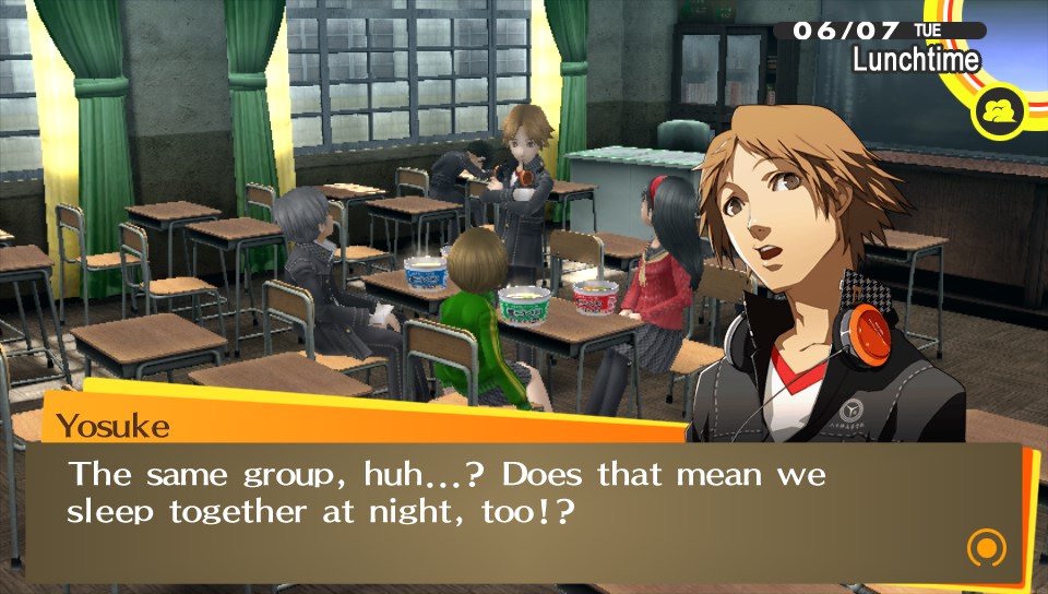 Yosuke's all psyched for sleeping with Kanji.