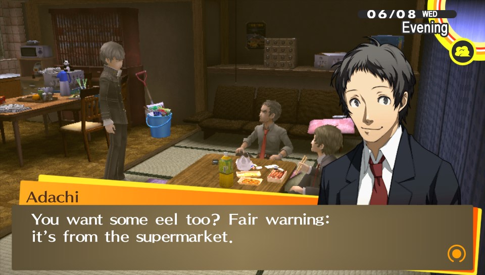 And then Adachi offered us his long, slippery meat from the supermarket.