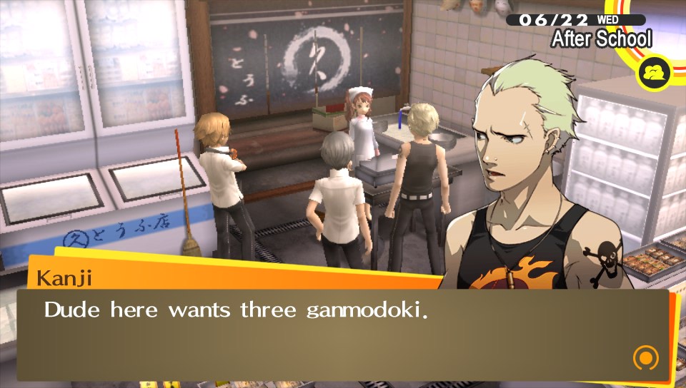 Look at the complete lack of eye contact. Now you know Kanji's straight - that, or he still has trouble talking to girls.