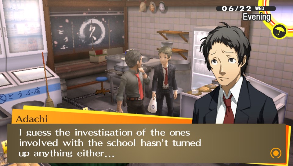Adachi knows what's up. Or rather, what's not up.