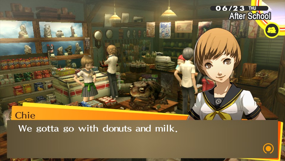 ...or her donuts and milk, I guess.