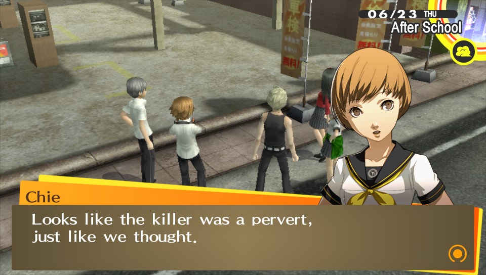 Y'know Chie's not wrong - but no matter how you look at it, we let that pervert walk today.
