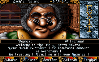 The npc from the Bank and a really strange dialogue (remember the original game was in French). 