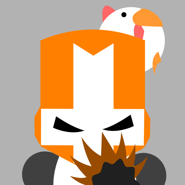 Orange Knight and Chicken Pet (Castle Crashers) .