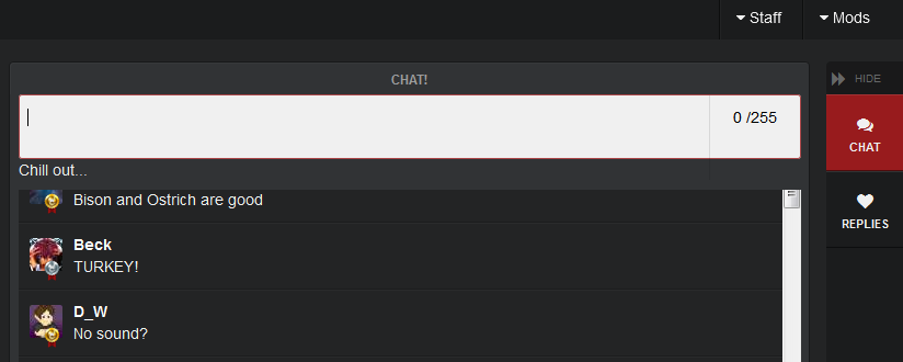Another example of the typing field overlapping the other chat messages.