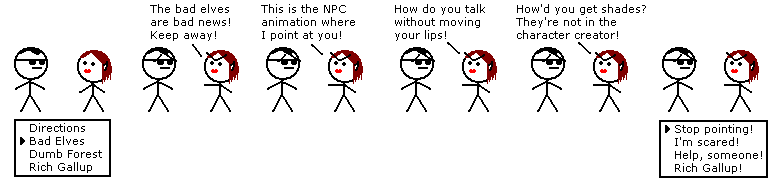 NPC perks always destroy the immersion for me. Like the repeating Twileks of KOTOR. As for the game itself, it seems okay, but after 300 collective hours of similar-ass open-world RPGs recently, I'mma leave it alone for a while.