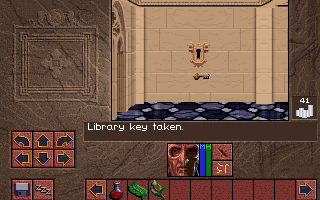 We also get a key to the King's library, which has the Magic Map - a vital tool for exploration. There's also a few books that allow you to hear Patrick Stewart rambling on about kobolds and emerald swords. Westwood Studios got their money's worth all right. But then we all know how well they treat their movie star talent from the C&C games.