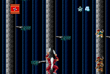 Second boss is this tree-climbing Wolverine mofo. He moves quickly and unpredictably, but at least he doesn't take up the entire screen.