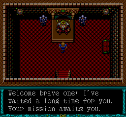 Since this is a JRPG made in the 80s, the first thing to do is talk to the local monarch. He gives you directions to a dungeon to the south of the city. We're on an adventure!