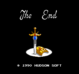 And so ends Neutopia. Classy Final Fantasy-esque spotlight shot on a sword and shield I never used. Couldn't ask for more.