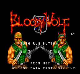 Welcome to Bloody Wolf! We have a tough decision ahead of us in choosing one of these two extremely different characters as our protagonist. No doubt their motivations, personalities and combat style are all- ah, screw it, I'll go with the bald guy.