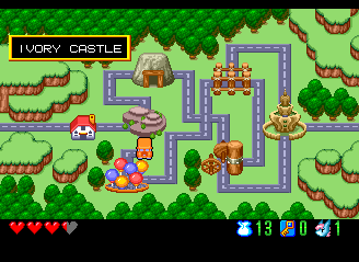 Here's the next town, Ivory Castle. Hopefully we can pick up some Sliders, I'm starving.