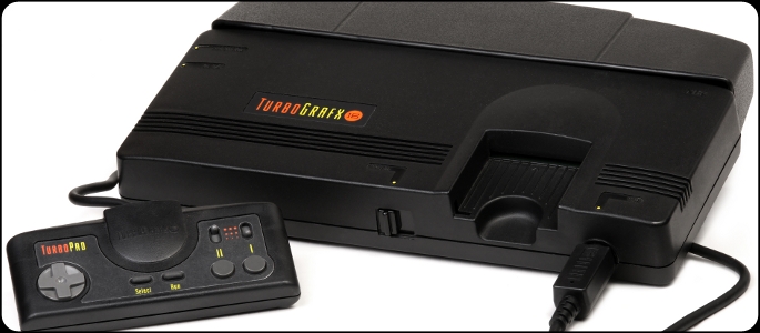 Look at this enigmatic thing. Is that a cupholder? What's with all that junk in the trunk? Does it really come with turbo toggles as standard? (Well, I suppose that's explicable for a console called the TurboGrafx.)