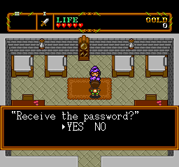 Neutopia II still persists with a password system. These places also act as respawn points in case you die, so it's worth getting the password even if you don't intend to quit for the day.